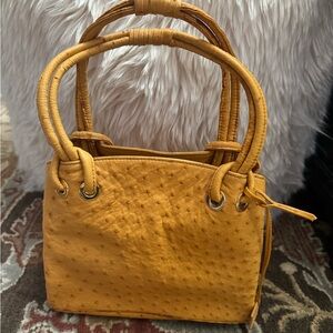 Nina Raye Ostrich Skin Leather Handbag